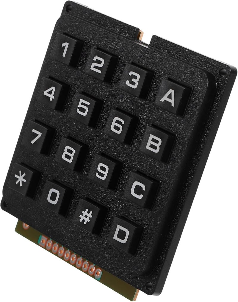 وحدة لوحة مفاتيح صناعية من نوع Cabilock Matrix Keypad Module، مكونة من 16 مفتاحًا، تعمل بنظام لوحة مفاتيح غشائية (Membrane Keyboard)، مصممة للاستخدام مع المتحكمات الدقيقة (Microcontrollers)، تتميز بتصميم لمسي مناسب لتطبيقات الروبوتات والأتمتة، بالإضافة إلى مجموعة مفاتيح متينة وسريعة الاستجابة. - Image 1