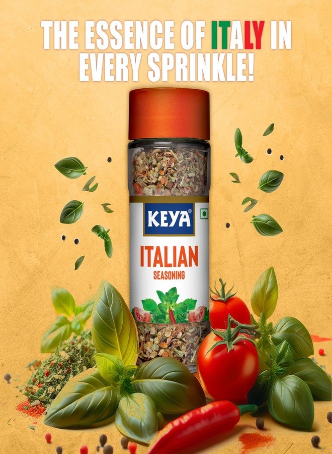Keya Italian Seasoning, All Natural & Healthy Italian Spice Blend for Pizza, Pasta| Glass Bottle | Premium Herbs and Spices 35gm - Image 2