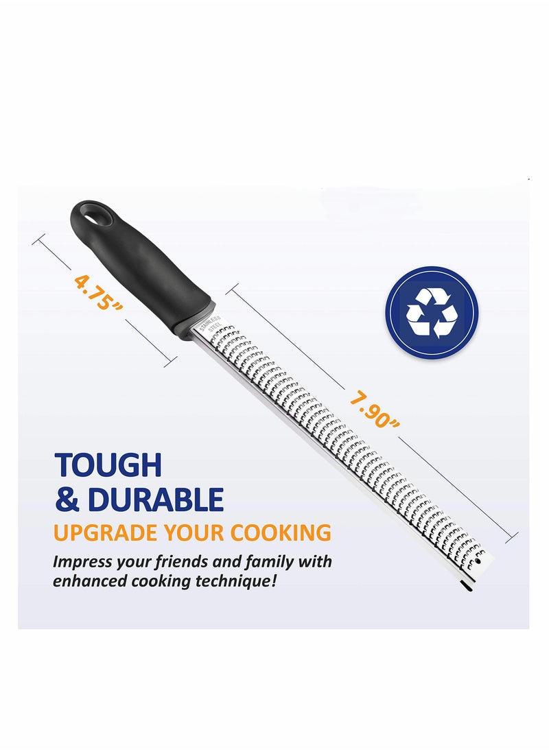 KASTWAVE - Lemon Zester, Cheese Grater, Premium Citrus Zester, Kitchen Grater for Parmesan, Chocolate, Fruits, Vegetables, Ginger, Garlic, Nutmeg, Stainless Steel Kitchen Cheese Grater - Image 1