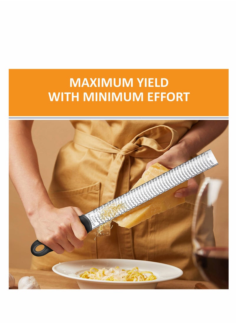 KASTWAVE - Lemon Zester, Cheese Grater, Premium Citrus Zester, Kitchen Grater for Parmesan, Chocolate, Fruits, Vegetables, Ginger, Garlic, Nutmeg, Stainless Steel Kitchen Cheese Grater - Image 1
