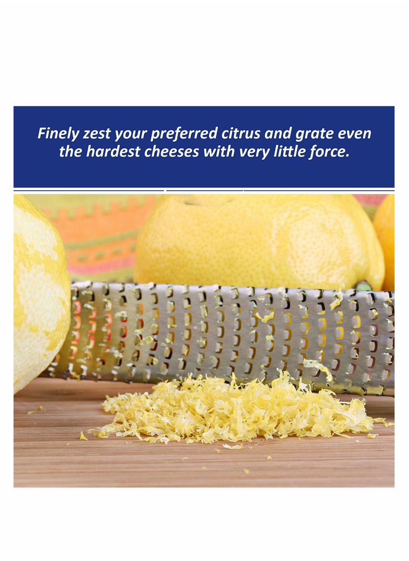 KASTWAVE - Lemon Zester, Cheese Grater, Premium Citrus Zester, Kitchen Grater for Parmesan, Chocolate, Fruits, Vegetables, Ginger, Garlic, Nutmeg, Stainless Steel Kitchen Cheese Grater - Image 1