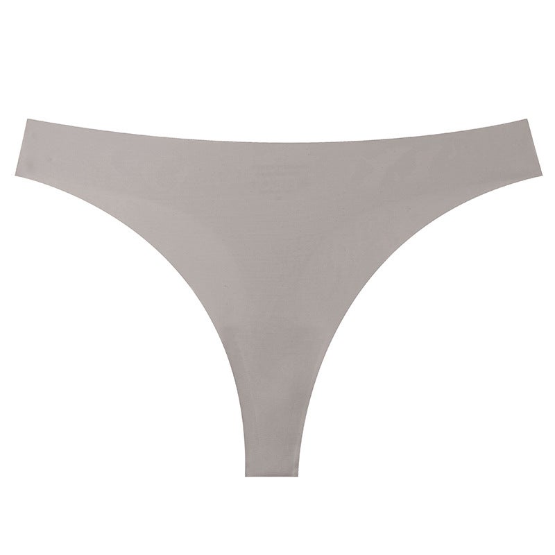 Seamless Nylon-Cotton Thong Breathable Quick-Dry Panties Shallow coffee