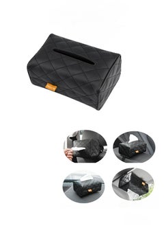 Beauenty Car Tissue Holder for 120 Standard Tissue,Leather PU Tissues Box Cover for Car Backseat,Extra Large Rectangle Napkin Holder Soft Rectangular,Fits for Kleenex tissues,for Storage Organization (Black)  - Image 1