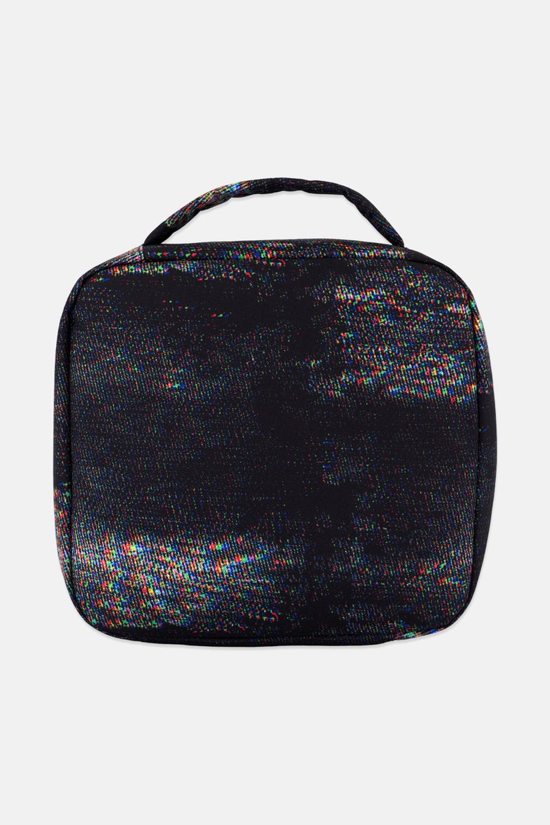 JANSPORT حقيبة غداء بتفاصيل شعار ثابت على الشاشة 7 H x 26 L x 23 W سم، كومبو أسود - Image 2