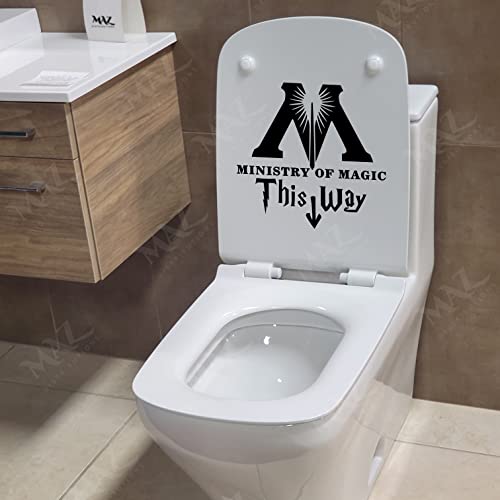 MAZ DISTRIBUTIONS– Ministry of Magic This Way Sticker – Vinyl Toilet Sticker for Washroom and Bathroom – Indoor & Outdoor Use – Waterproof Decal for Guestroom Toilet Seat – Toilets Wall Decal- MAZ 447 - Image 2