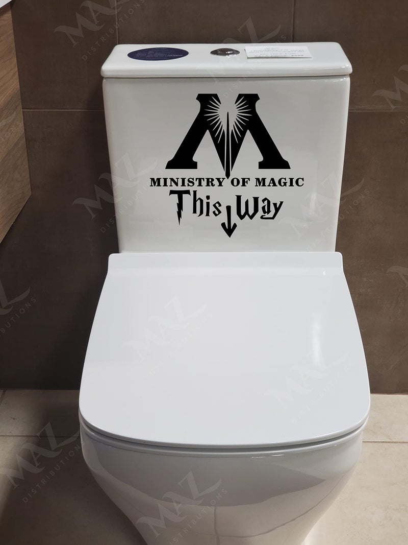 MAZ DISTRIBUTIONS– Ministry of Magic This Way Sticker – Vinyl Toilet Sticker for Washroom and Bathroom – Indoor & Outdoor Use – Waterproof Decal for Guestroom Toilet Seat – Toilets Wall Decal- MAZ 447 - Image 3
