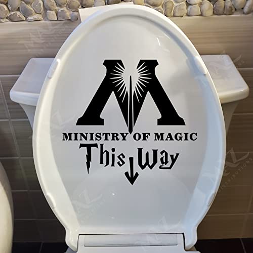 MAZ DISTRIBUTIONS– Ministry of Magic This Way Sticker – Vinyl Toilet Sticker for Washroom and Bathroom – Indoor & Outdoor Use – Waterproof Decal for Guestroom Toilet Seat – Toilets Wall Decal- MAZ 447 - Image 1