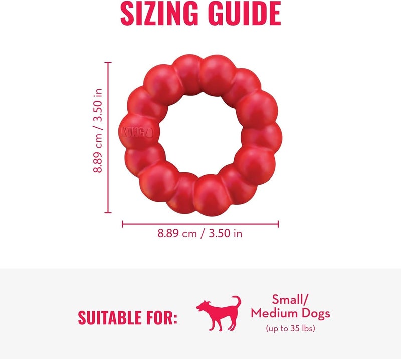 Kong User tested optimized build KONG - Ring - Durable Rubber Dog Chew Toy - For Small/Medium Dogs Elegant practical multi-option build - Image 3