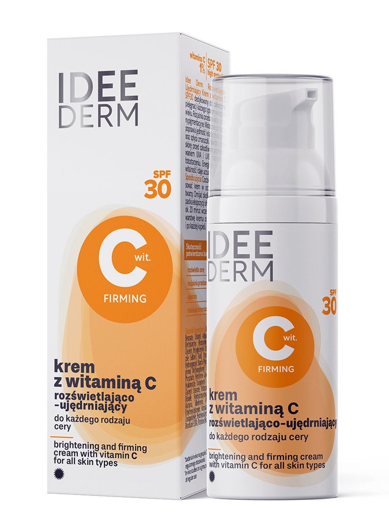FARMONA IDEE DERM Vitamin C Brightening & Firming Cream SPF 30, Skincare, Anti‑Pigmentation, Anti‑Ageing Day Cream, 50ml
