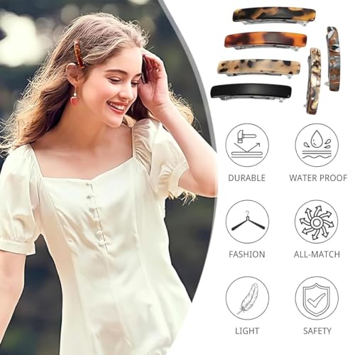Aeenioy 6Pcs Hair Clips for Women, Small Acetate French Hair Barrettes, Spring Clips for Fine to Medium Hair, Everyday and Special Occasion Hair Accessories - Image 5
