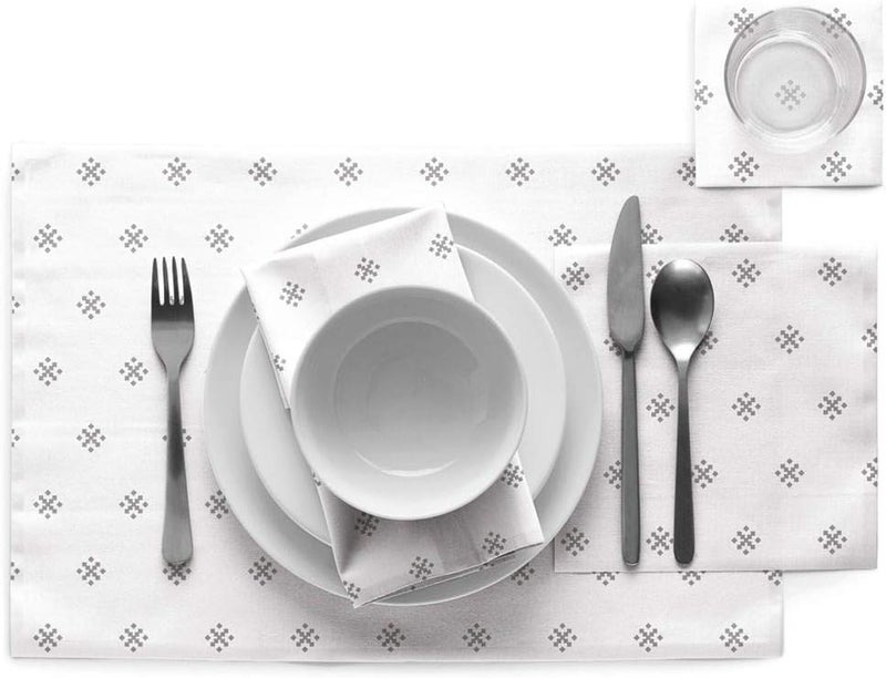 MY DRAP Linen Printed Dinner Napkin  126 x 126 in  6 Units per Roll  Silver Stars - Image 2