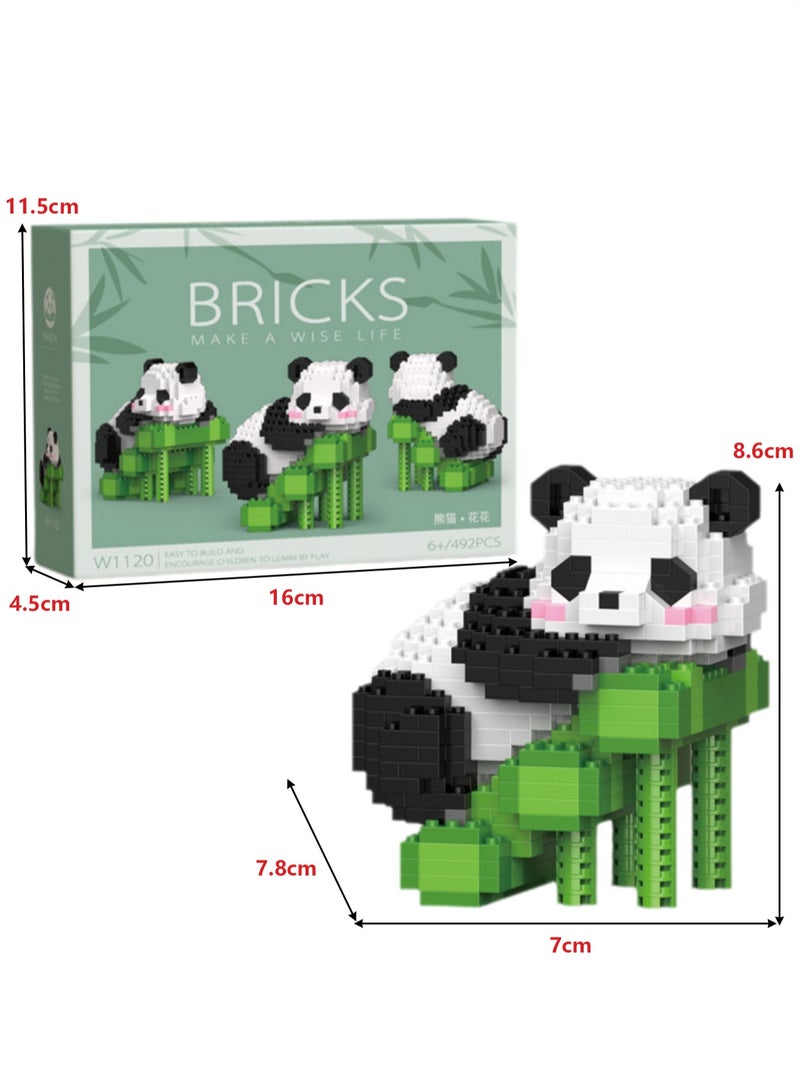 Children's Educational Toys Compatible With Small Particle Assembly Blocks(Panda Flower 492Pcs) - Image 2