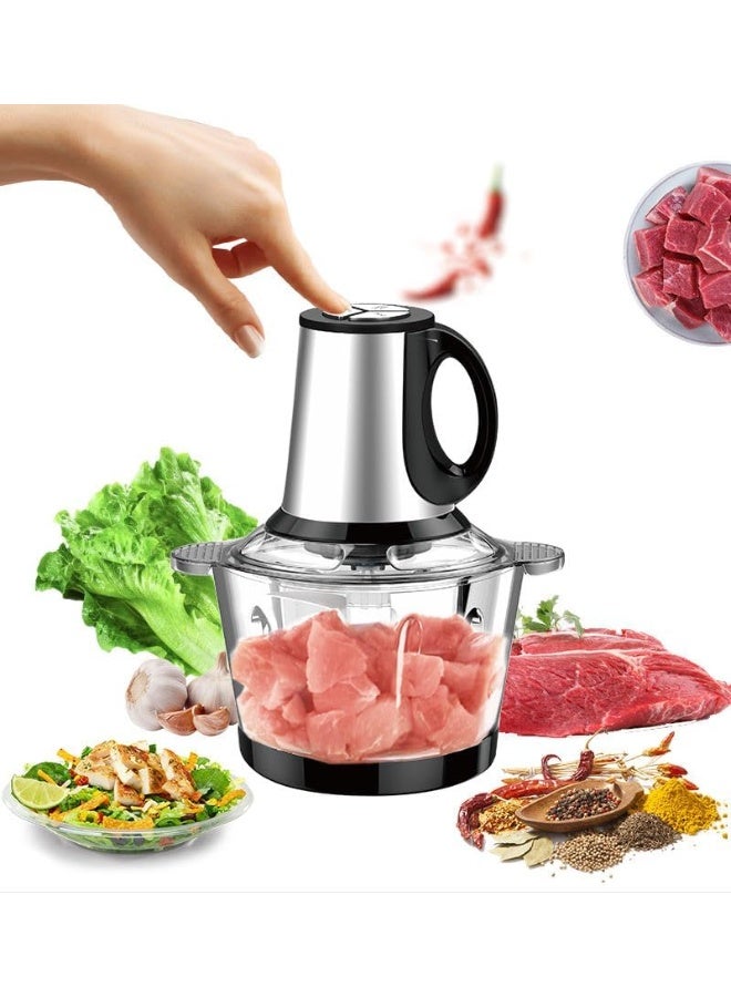 Silver Crest Pro Electric Meat Chopper 3000W, Large 3.8L Stainless Steel Bowl, 2-in-1 Food Processor, Safety Interlock System, Powerful Motor, Multiple Blades and Easy-Clean Detachable Parts for Kitchen Use - Image 1