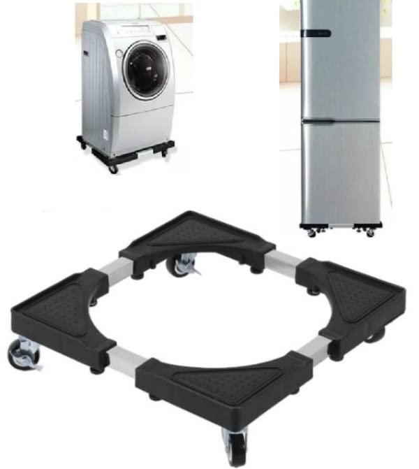REPLEX Heavy Duty Adjustable Metal StandTrolley with Wheels FrontTop Loading Washing Machine Fridge Dishwasher Stand - Image 1