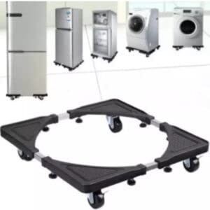 REPLEX Heavy Duty Adjustable Metal StandTrolley with Wheels FrontTop Loading Washing Machine Fridge Dishwasher Stand - Image 3