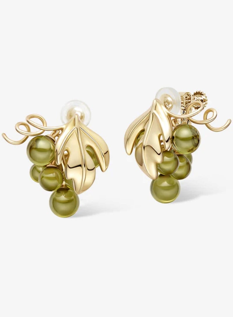 HEFANG Grapes Ear clip-Olive Green - Image 1