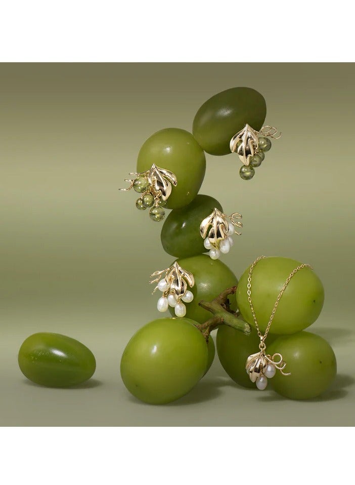 HEFANG Grapes Ear clip-Olive Green - Image 4