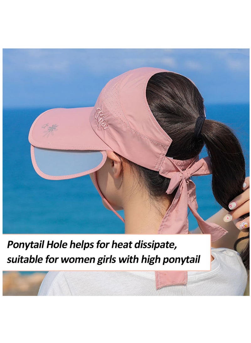 Excefore Wide Brim Visor Hat for Women, Golf Visor Cap Sun Protection Hat for Beach Garden Tennis Running Sunshade Hat - Image 3
