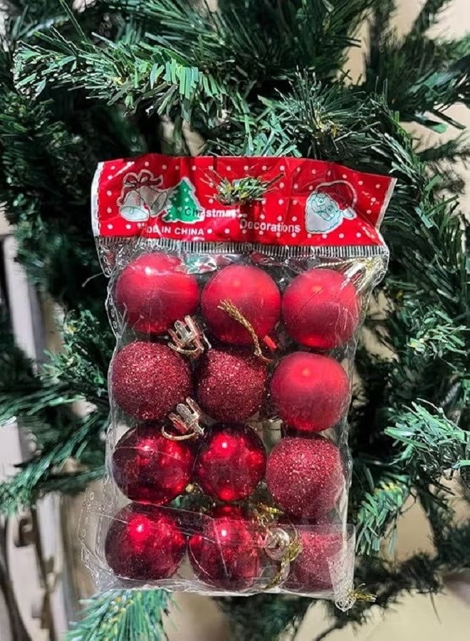 36 pcs - 3cm Modern Christmas Tree Ball Ornaments (Red - Gold - Silver) - Image 2