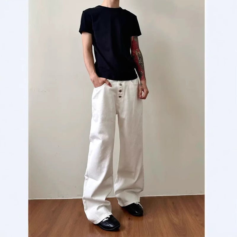 Unisex Classic Denim Jeans Loose Fit Daily Outdoor Wear - Image 2