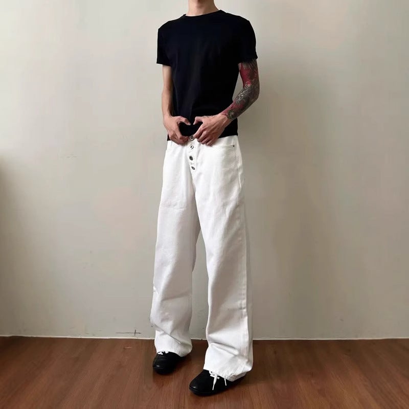 Unisex Classic Denim Jeans Loose Fit Daily Outdoor Wear - Image 1
