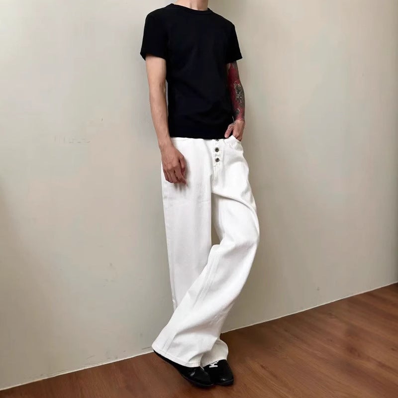 Unisex Classic Denim Jeans Loose Fit Daily Outdoor Wear - Image 3