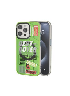 Mezone Destroyer iPhone 15 Pro Max MagSafe Case, Shockproof & Reinforced Corners With Air guard, Strong Magnetic Lock, Anti-Yellowing & Detachable Metal Button, Yellow Green  - Image 1