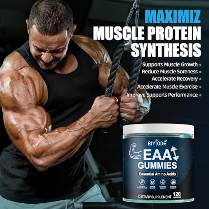 BIYODE EAA Gummies – Essential Amino Acids with BCAAs for Muscle Support, Energy & Recovery – All 9 EAAs, Sugar-Free Blue Raspberry, Non-GMO, Gluten-Free, Vegetarian-Friendly, 120 Gummies - Image 5