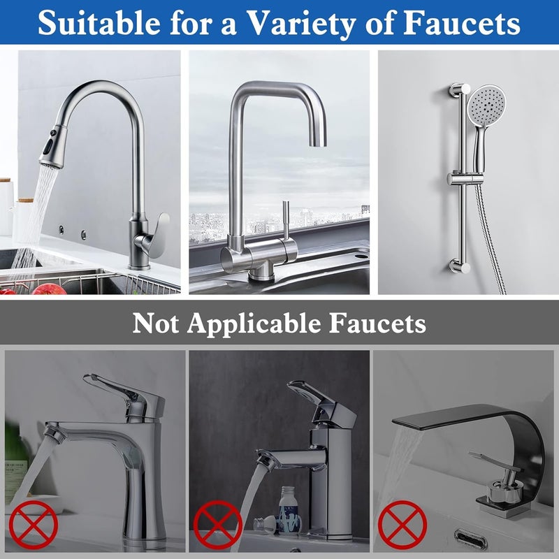 MORPICH MORPICH Kitchen Adjustable Sink Faucet Shelf Stainless Steel Drain Rack for Soap Sponge Clip Hanging Holder Dishcloth Towel Rack Pack of 2 Black - Image 5