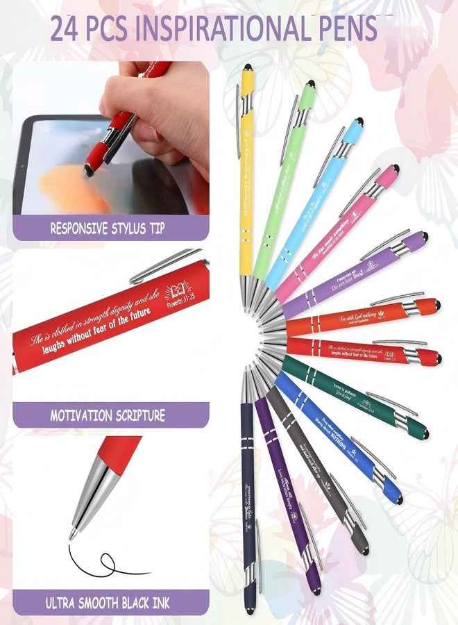 Faccito 48 Pcs Christian Bible Verse Notebooks with Pens Inspirational Notepads Scripture Ballpoint Pens Religious Easter Gifts Bulk for Women Church Gifts Basket Stuffers Supplies(Floral Style) - Image 3