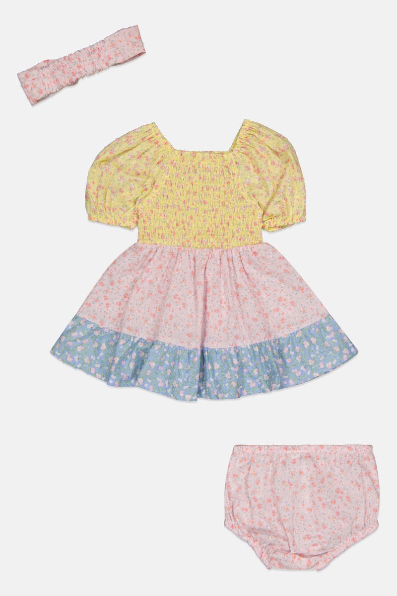 Nanette lepore Toddlers Girl 3 Piece Floral Print Dresses Underwear And Headband, Multicolor - Image 3