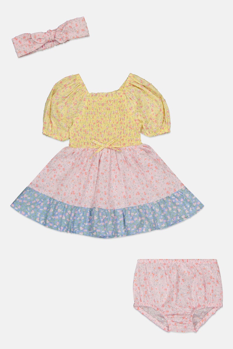 Nanette lepore Toddlers Girl 3 Piece Floral Print Dresses Underwear And Headband, Multicolor - Image 2