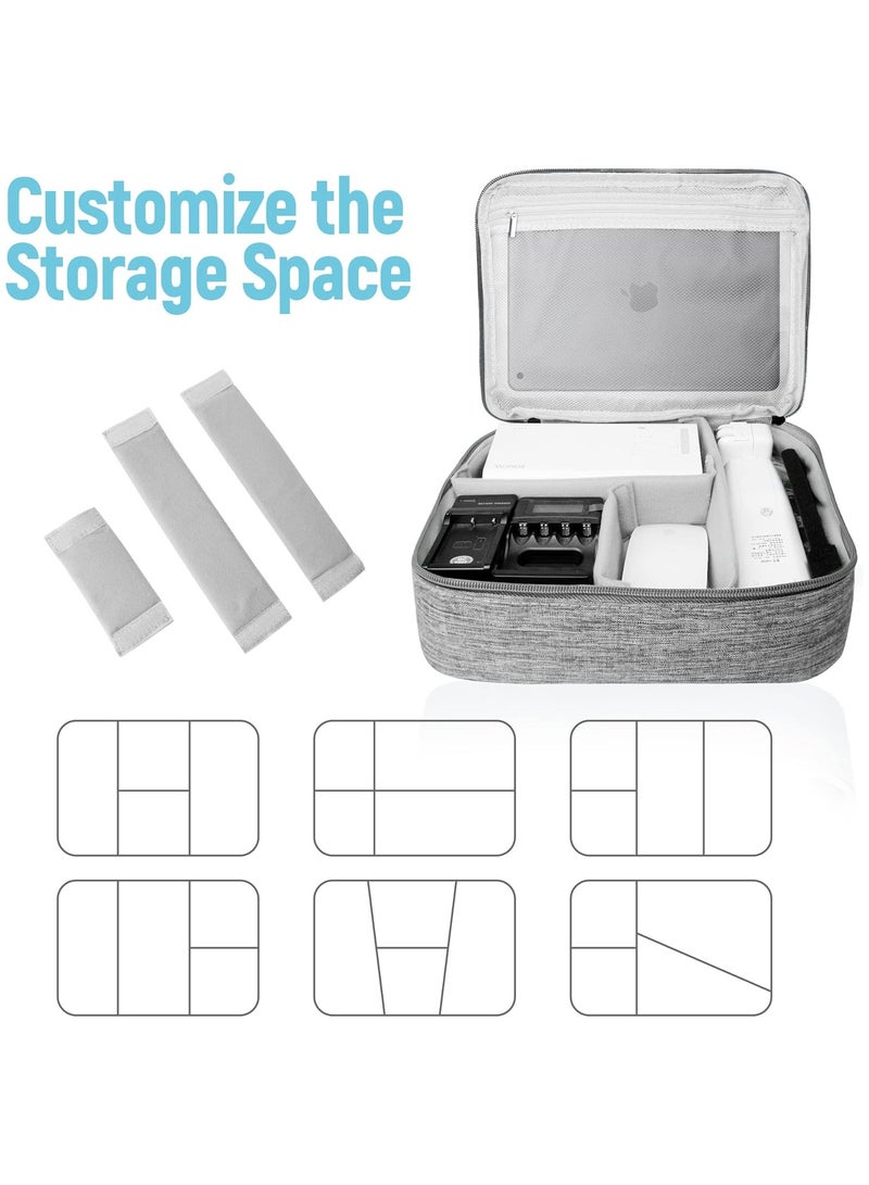 NNEWVANTE Electronics Travel Organizer,Large Double Layer Portable Waterproof Travel Organizer Bag for Charging Cable Storage,Ipad,Power Bank,Hard Drive etc,for Travel,Business,5pcs Cable Ties-Grey2 - Image 3