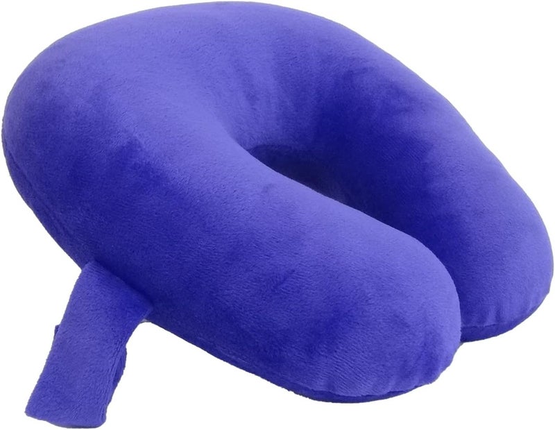 Wolf Essentials Kids Travel Neck Pillow - Cozy Soft Microfiber, Compact Design for Airplane, Car Seat, or Toddler Travel Support – Purple - Image 2