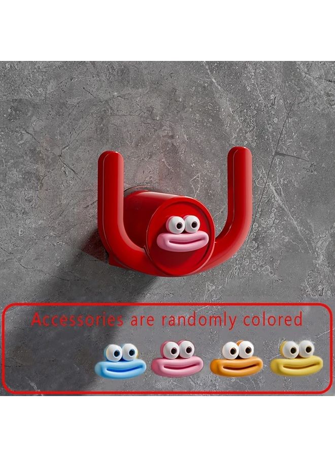 Red Wall Mounted Slipper Hook No Drill Adhesive Holds Multiple Pairs Space Saving Bathroom Bedroom Storage - Image 1