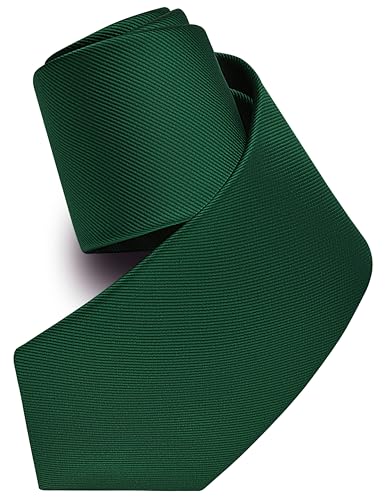 Branduce Dark Green Silk Ties for Men Solid Plain Color Tie Jacquard Woven Formal Business Neckties Suit for Wedding Party (TA02-02) - Image 4
