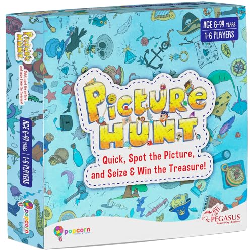 Popcorn Games & Puzzles Popcorn Board and Card Game for Kids, Teens & Adults, Smart Learning Cards Games for Age 6,7,8,9+ Picture Hunting Family and Friends Play, Creative Activity for Boys and Girls - Image 1