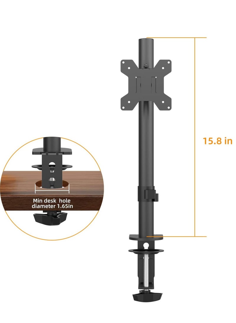 ELTRAZONE - Monitor Mount for Most 13-32" Computer Screens up to 22lbs,Adjustable Single Desk Monitor Stand with Tilt Swivel Rotation, VESA 75x75mm/100x100mm - Image 1