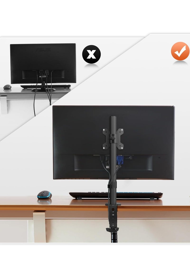 ELTRAZONE - Monitor Mount for Most 13-32" Computer Screens up to 22lbs,Adjustable Single Desk Monitor Stand with Tilt Swivel Rotation, VESA 75x75mm/100x100mm - Image 1