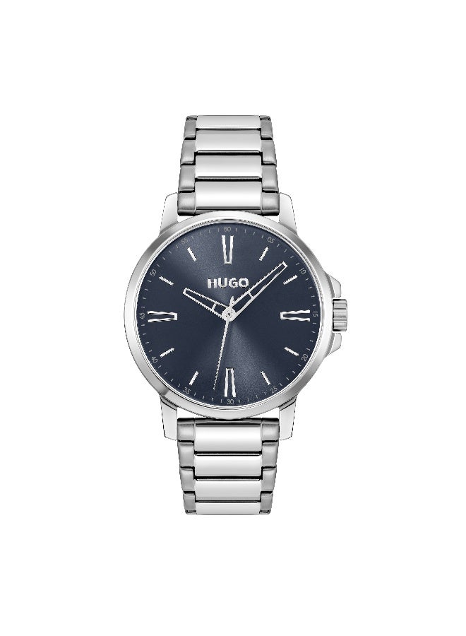 HUGO #SMOOTH Men's Quartz Watch with Blue Dial and Stainless Steel Bracelet - 1530419 - Image 2