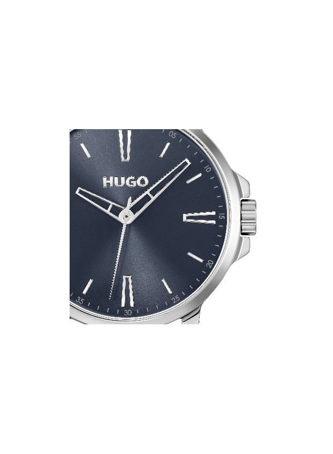 HUGO #SMOOTH Men's Quartz Watch with Blue Dial and Stainless Steel Bracelet - 1530419 - Image 4