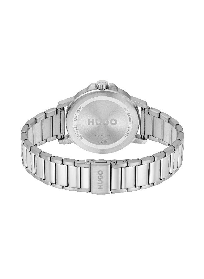 HUGO #SMOOTH Men's Quartz Watch with Blue Dial and Stainless Steel Bracelet - 1530419 - Image 3