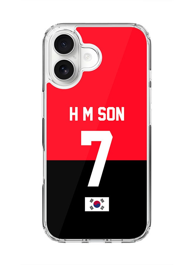 Stylizedd Classic Clear MagSafe Case for iPhone 17 , Hybrid Soft Case Flexible Edges Anti Drop TPU PC Gel Thin Transparent Cover [ Designed for iPhone 17 ] - Football Team - South Korea, Player Name - H M Son