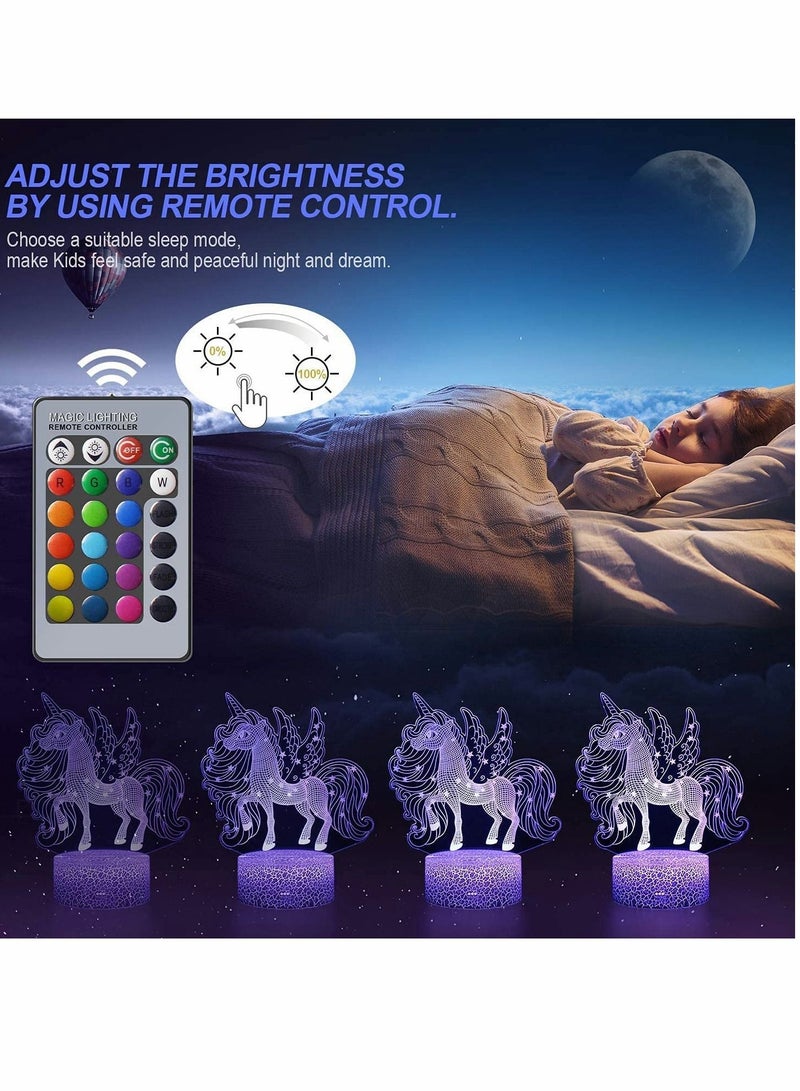 SYOSI Unicorn Night Light for Kids, 3D LED Night Light 16 Colors with Remote Control, Unicorn Decorative Night Light for Bedroom Bedside, Kids Room, Desk Ornament, Gift for Girls  - Image 3