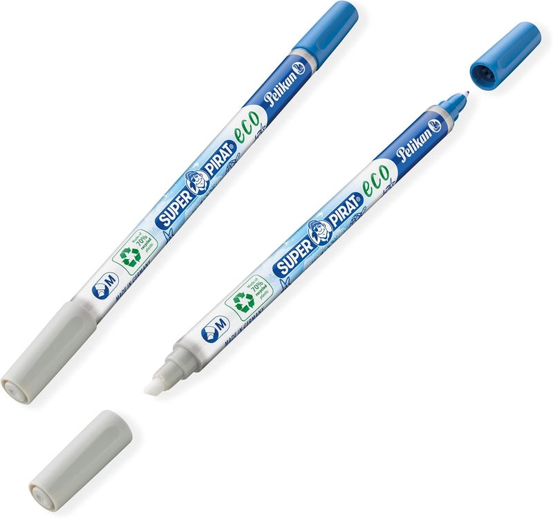 Pelikan Super Pirate Eco Ink Eraser, Line Width M (Multi Tip) Ink Killer for Erasing and Overwriting, Pack of 2 - Image 1