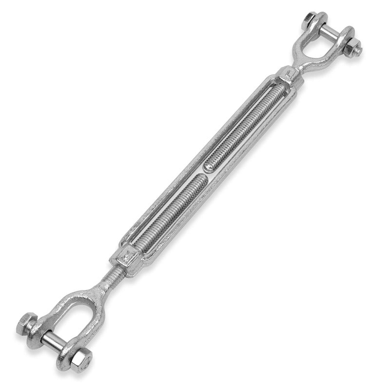 HOKINETY Hot Dipped Galvanized Steel Jaw and Jaw Turnbuckle - Heavy Duty Turnbuckle, 3/8" Threaded Diameter x 12in,3500 lbs Working Load Limit - Durable,Weather Resistant - Image 1