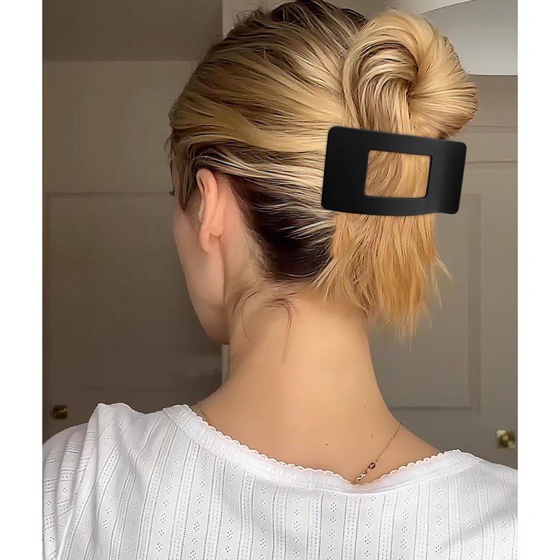 Velscrun Flat Hair Clips for Women Girls, Matte Lay Flat Claw Clips, Strong Hold Large Side Hair Clip All Hair Types, French Duck Billed Non Slip Grip Daily Styling Hair Jaw Claw Clip Blue - Image 3