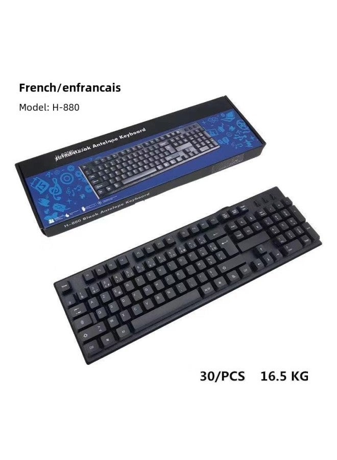 Neutral English Packaging Arabic Russian French Keyboard Computer Usb Keyboard Mouse-Color:English Keyboard + Mouse - Image 3