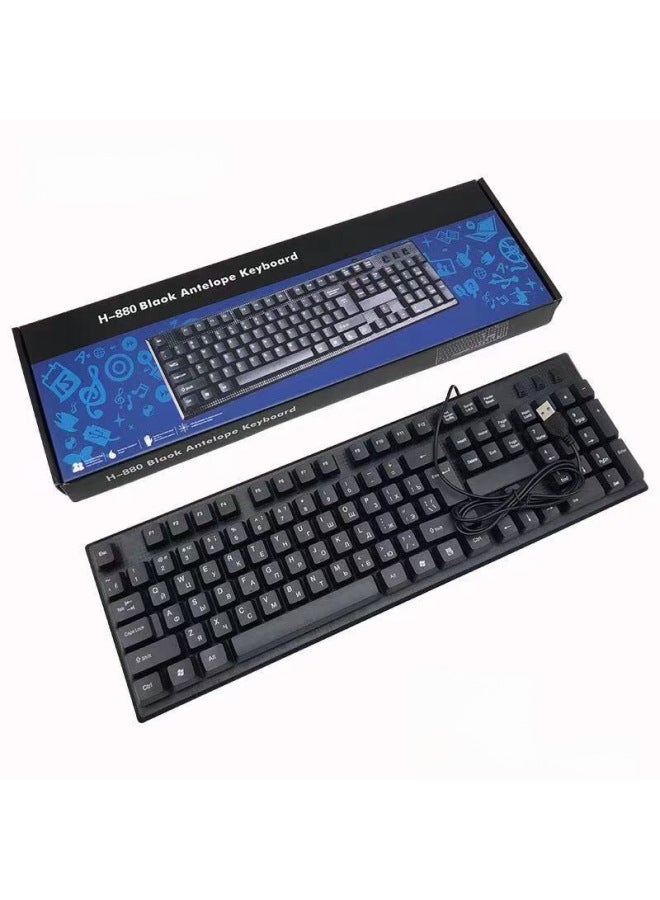 Neutral English Packaging Arabic Russian French Keyboard Computer Usb Keyboard Mouse-Color:English Keyboard + Mouse - Image 2