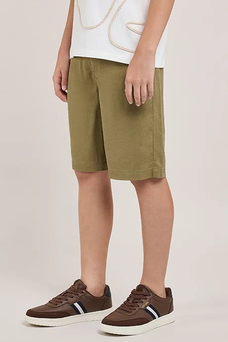 R&B Solid Shorts With Elastic Waist